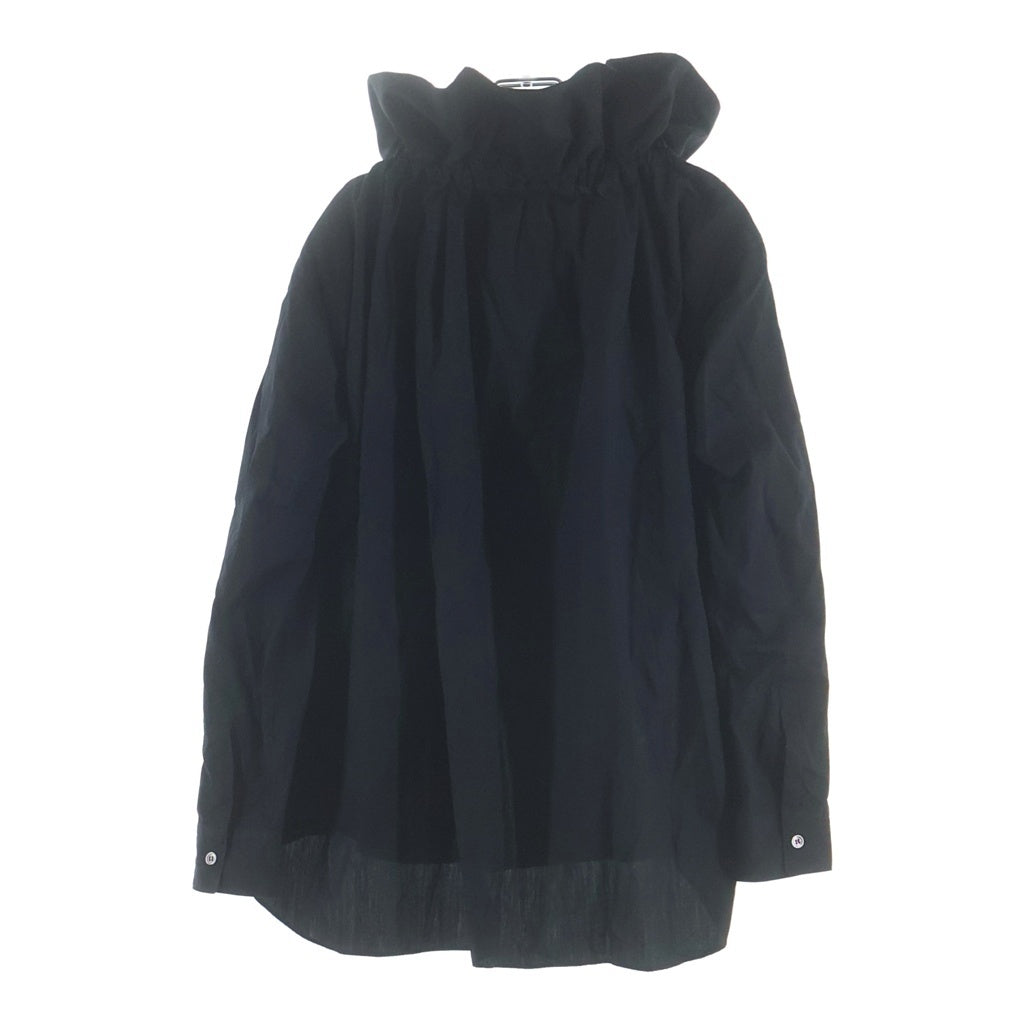 COMME des GARCONS COMME des GARCONS(コムデギャルソンコムデギャルソン) 23SS 綿ブロード 襟ラッフルギャザー長袖ブラウス ブラック RK-B014 レディース