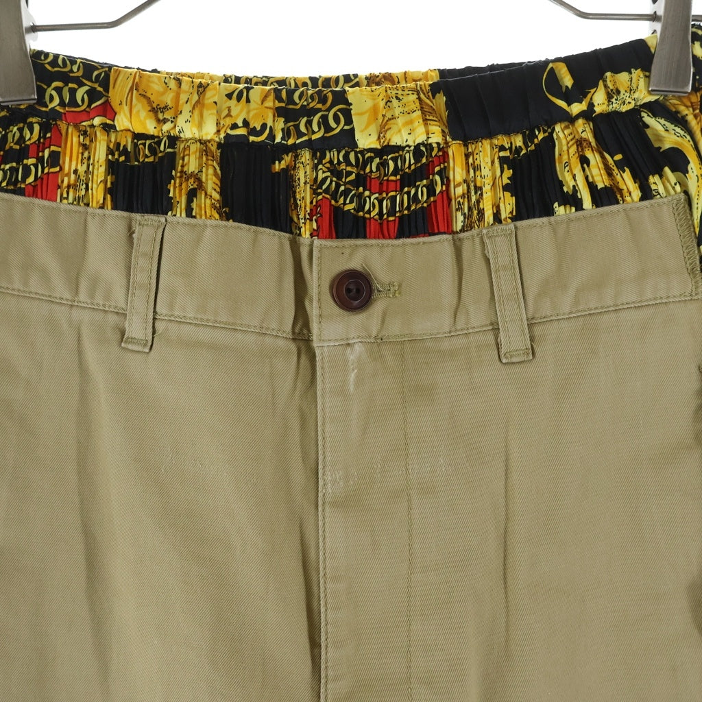JUNYA WATANABE COMME des GARCONS(ジュンヤワタナベ コムデギャルソン) xVERSACE ヴェルサーチ バロックプリントドッキング パンツ マルチ JH-P005 レディース