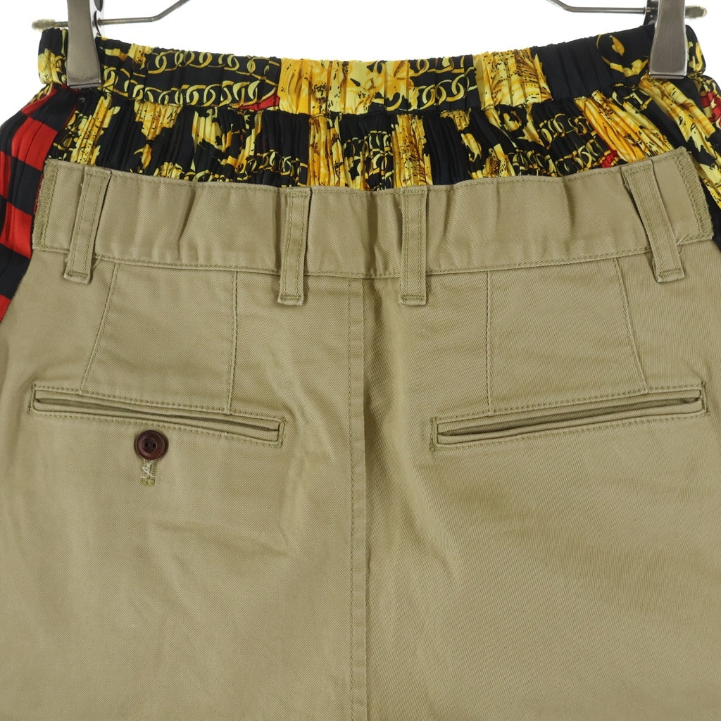 JUNYA WATANABE COMME des GARCONS(ジュンヤワタナベ コムデギャルソン) xVERSACE ヴェルサーチ バロックプリントドッキング パンツ マルチ JH-P005 レディース