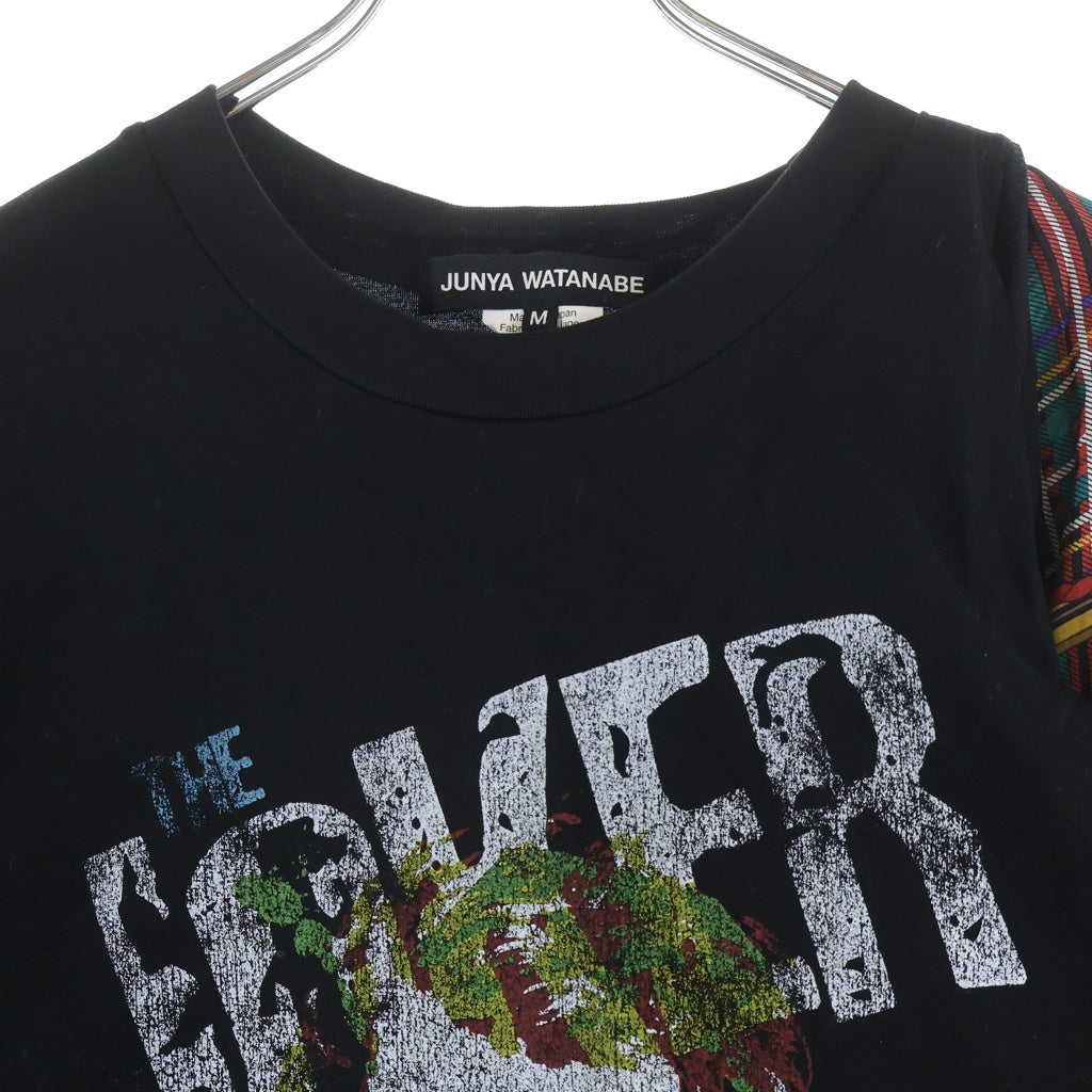 JUNYA WATANABE COMME des GARCONS(ジュンヤワタナベ コムデギャルソン) 25SS ×ダークナイト スカーフ切り替え クルーネック 半袖Tシャツ カットソー JO-T002