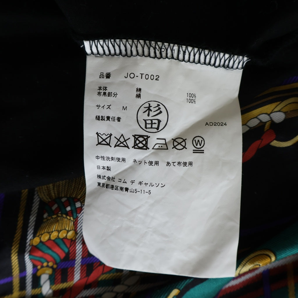 JUNYA WATANABE COMME des GARCONS(ジュンヤワタナベ コムデギャルソン) 25SS ×ダークナイト スカーフ切り替え クルーネック 半袖Tシャツ カットソー JO-T002