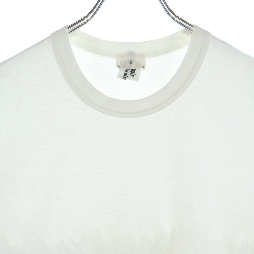 NOIR KEI NINOMIYA(ノワール ケイニノミヤ) チュール フリル付き クルーネック 半袖Tシャツ ホワイト 3B-T009 レディース