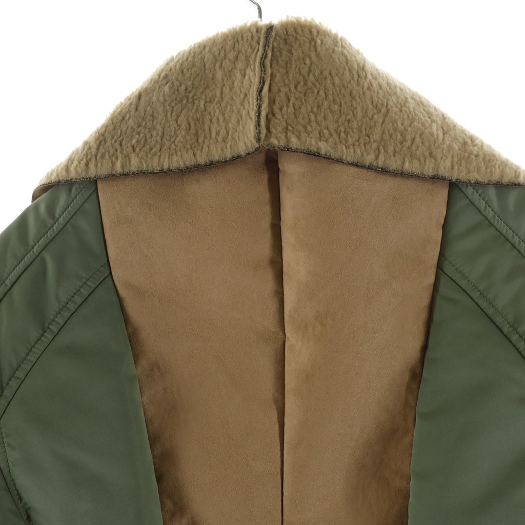 UNDERCOVER(アンダーカバー) 23AW フェイクムートン切り替え MA-1 ジップアップ ジャケット カーキ/ベージュ UC2C8202 レディース