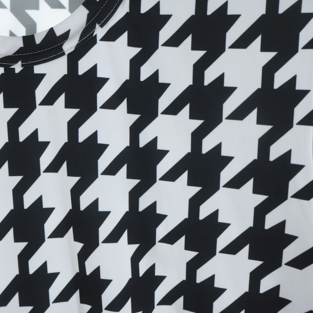 COMME des GARCONS COMME des GARCONS(コムデギャルソンコムデギャルソン) 23AW 千鳥格子 長袖ワンピース ブラック/ホワイト RM-T019 レディース
