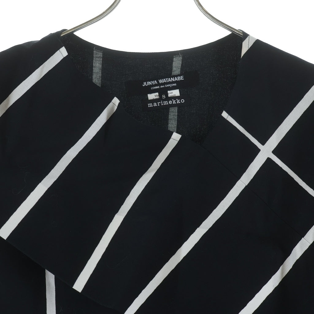 JUNYA WATANABE COMME des GARCONS(ジュンヤワタナベ コムデギャルソン) 18SS マリメッコ変形 アシンメトリー ドレス ワンピース ブラック/ホワイト JA-O068 レディース