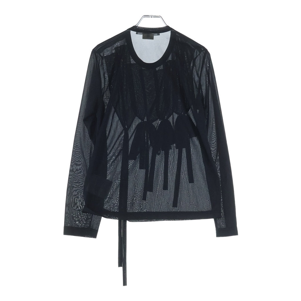 COMME des GARCONS COMME des GARCONS(コムデギャルソンコムデギャルソン) クルーネック シースルー 長袖Tシャツ カットソー ブラック RF-T019 レディース