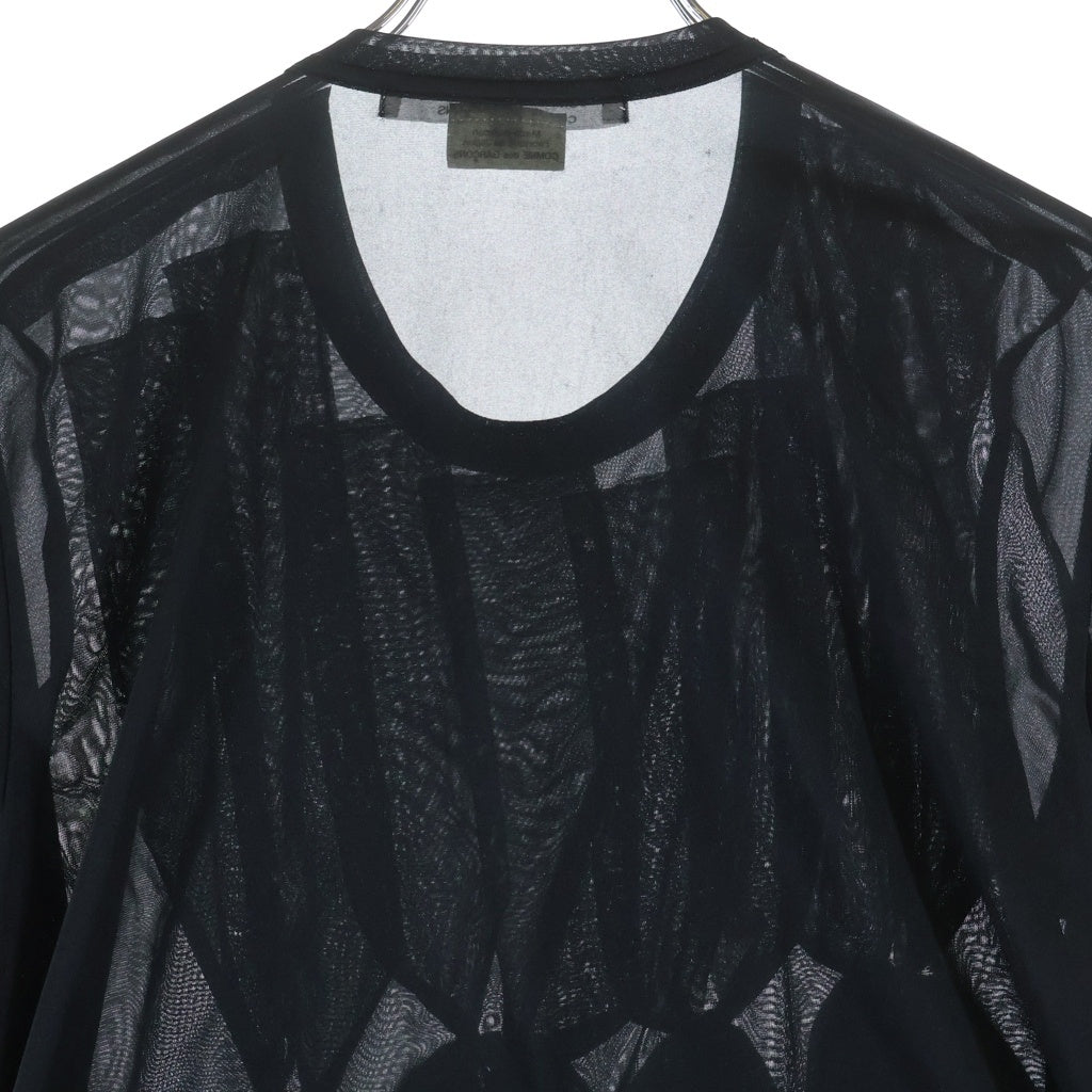 COMME des GARCONS COMME des GARCONS(コムデギャルソンコムデギャルソン) クルーネック シースルー 長袖Tシャツ カットソー ブラック RF-T019 レディース