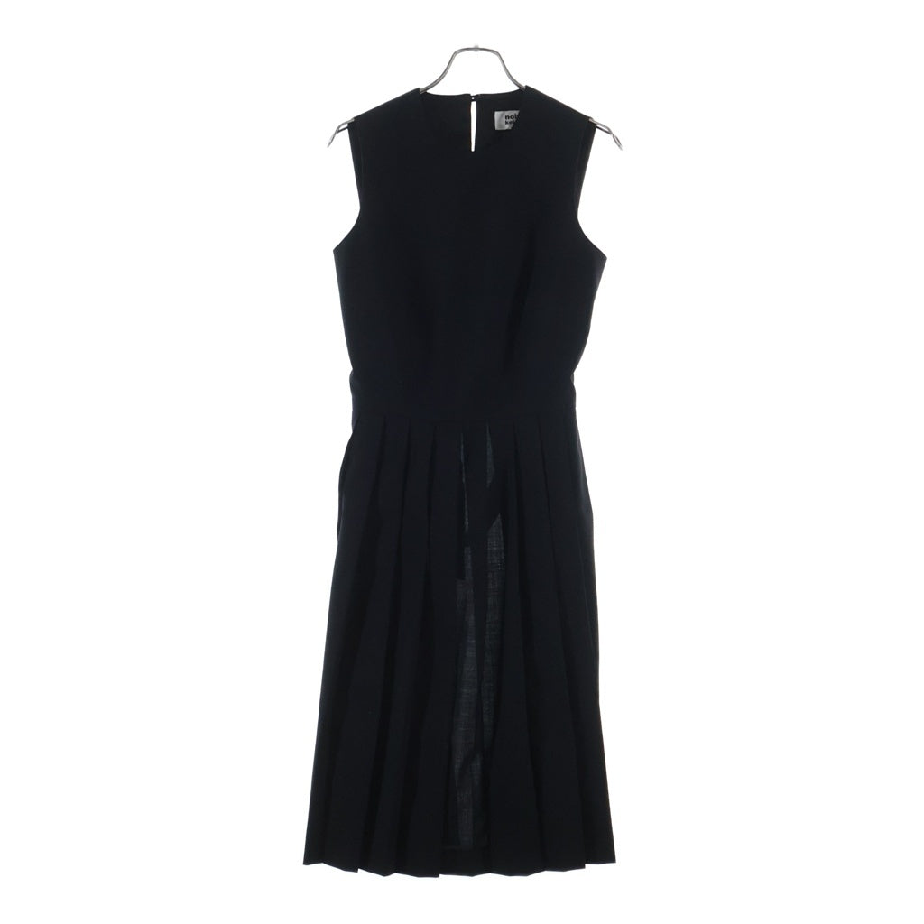 NOIR KEI NINOMIYA(ノワール ケイニノミヤ) 17AW バックレス プリーツ ウールドレス ワンピース ブラック レディース 3Z-O001