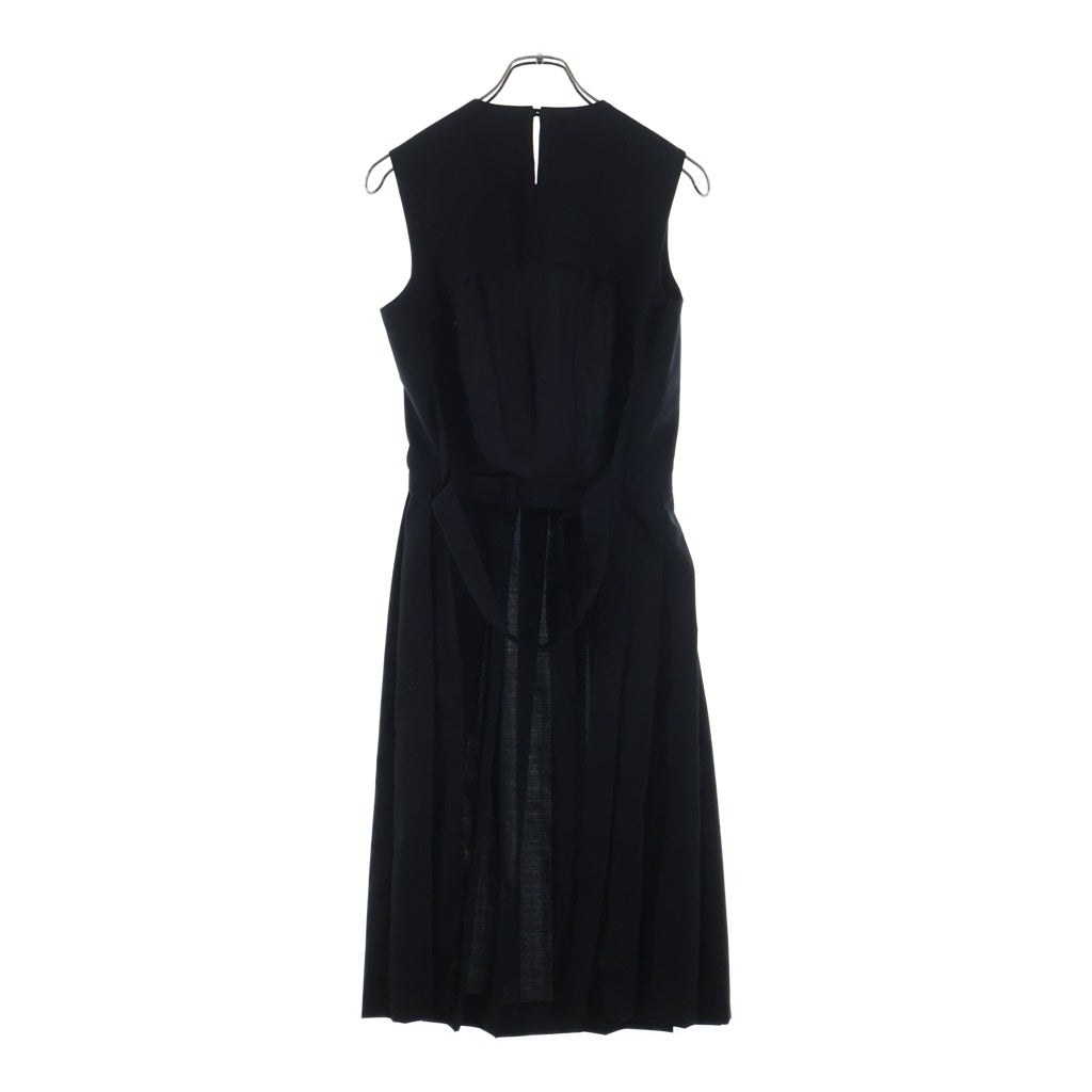 NOIR KEI NINOMIYA(ノワール ケイニノミヤ) 17AW バックレス プリーツ ウールドレス ワンピース ブラック レディース 3Z-O001
