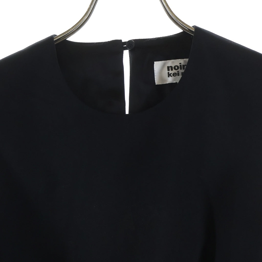 NOIR KEI NINOMIYA(ノワール ケイニノミヤ) 17AW バックレス プリーツ ウールドレス ワンピース ブラック レディース 3Z-O001