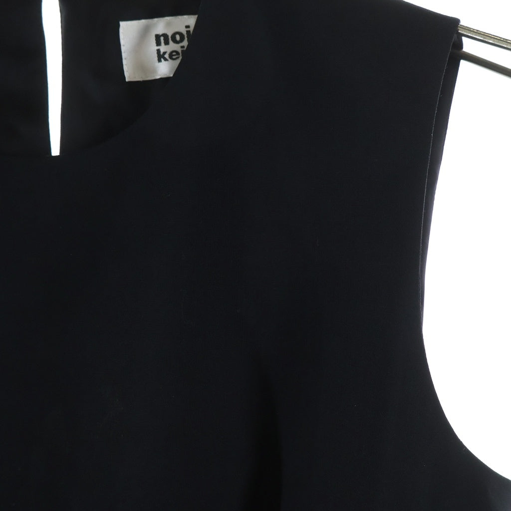 NOIR KEI NINOMIYA(ノワール ケイニノミヤ) 17AW バックレス プリーツ ウールドレス ワンピース ブラック レディース 3Z-O001