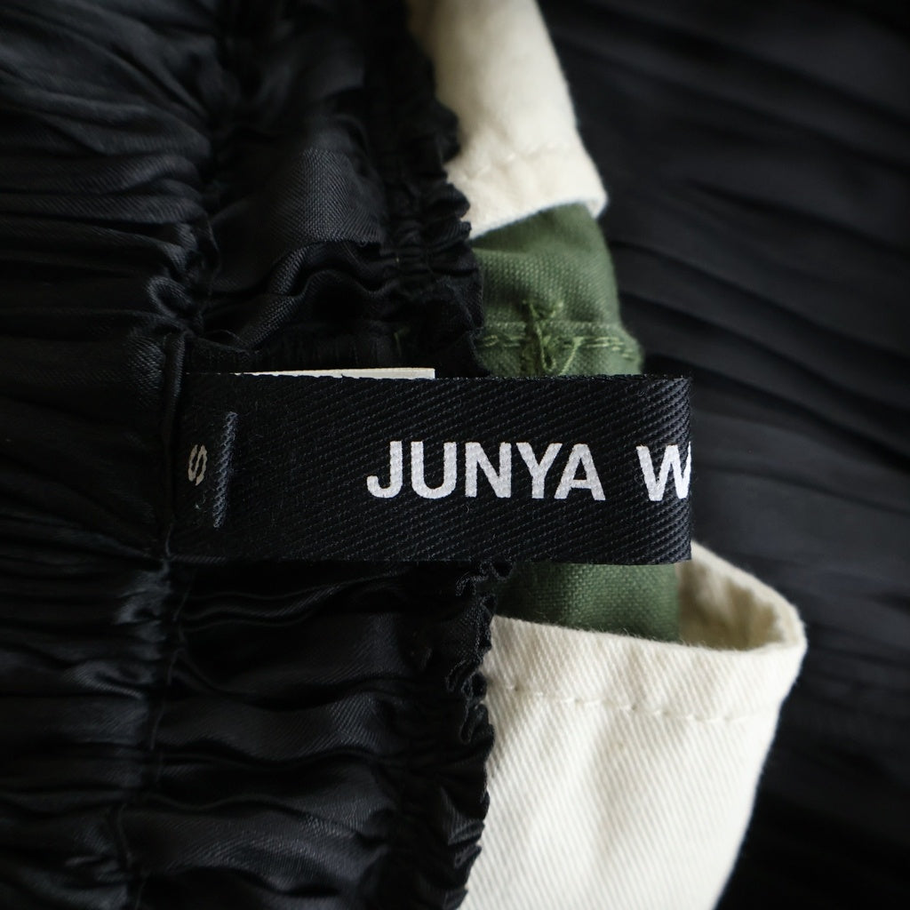 JUNYA WATANABE COMME des GARCONS(ジュンヤワタナベ コムデギャルソン) 22AW プリーツ ドッキング レイヤード カーゴパンツ カーキ/ブラック JJ-P020 レディース