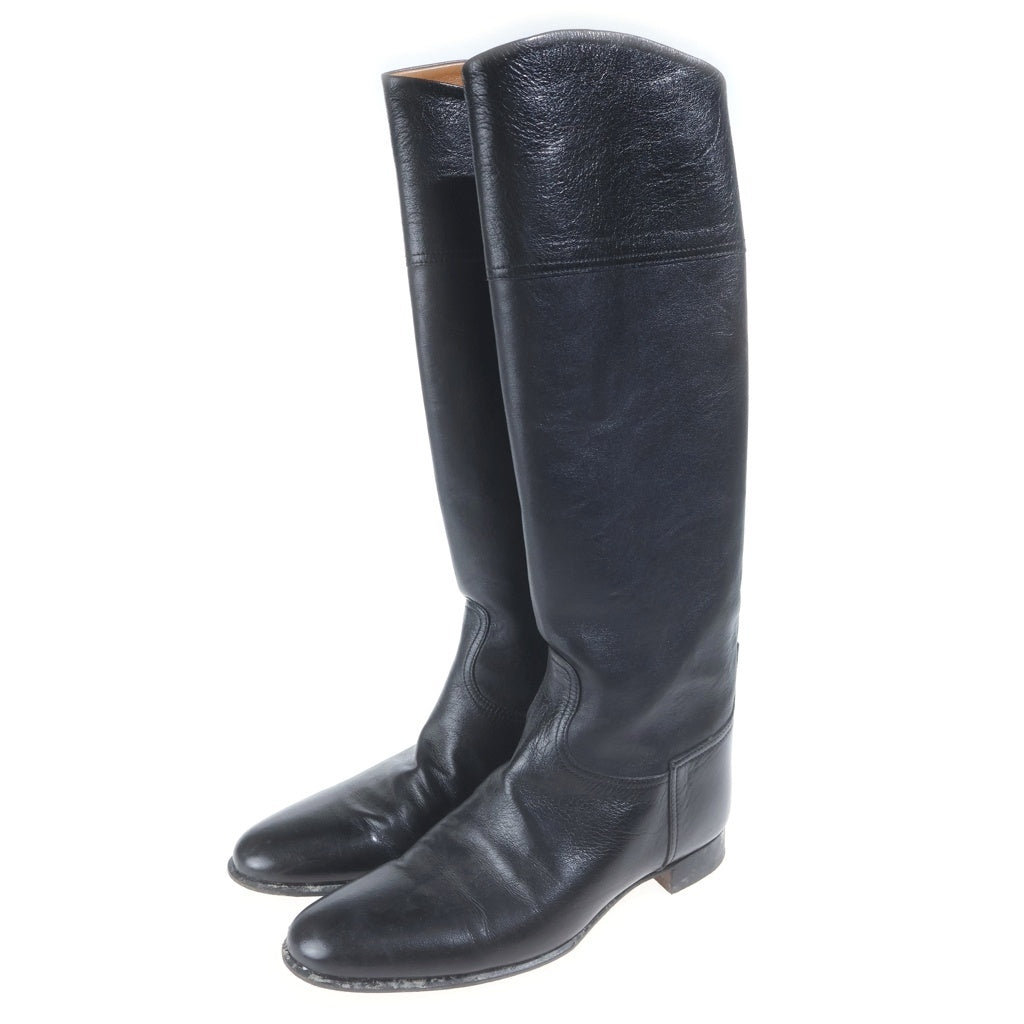 HERMES(エルメス) カーフスキン ロングブーツ ブラック レディース