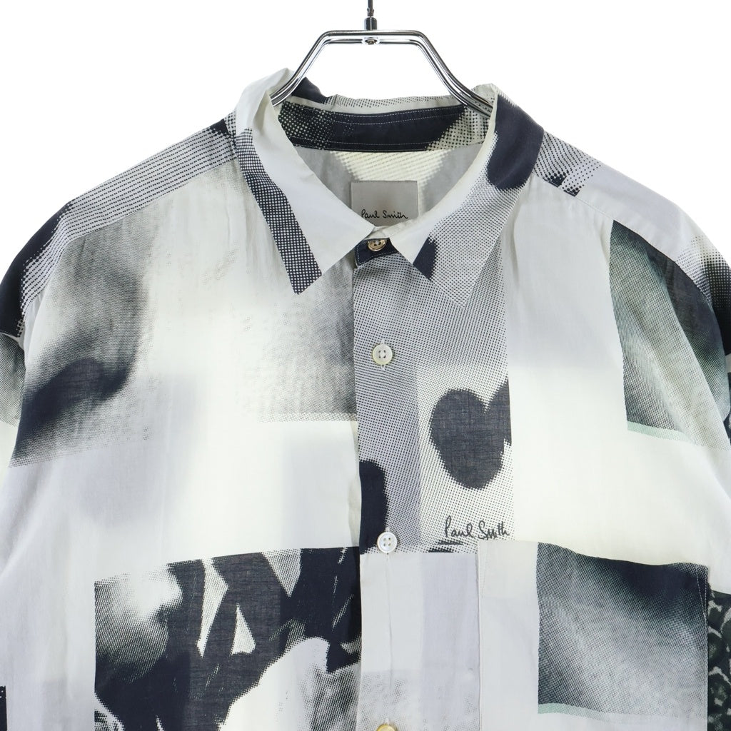 Paul Smith(ポールスミス) グラフィック プリント 長袖シャツ ホワイト/ブラック PF-CR-45120