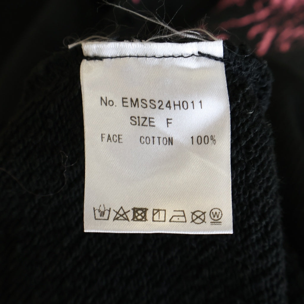 NO BRAND(ノーブランド) EMARY エメリー ダメージ加工 ノースリーブ パーカー ブラック EMSS24H011