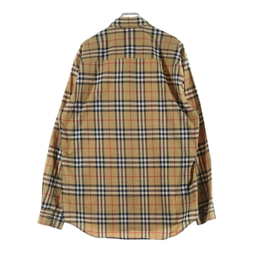 BURBERRY(バーバリー) ノバチェック ボタンダウン 長袖シャツ ブラウン 8001236