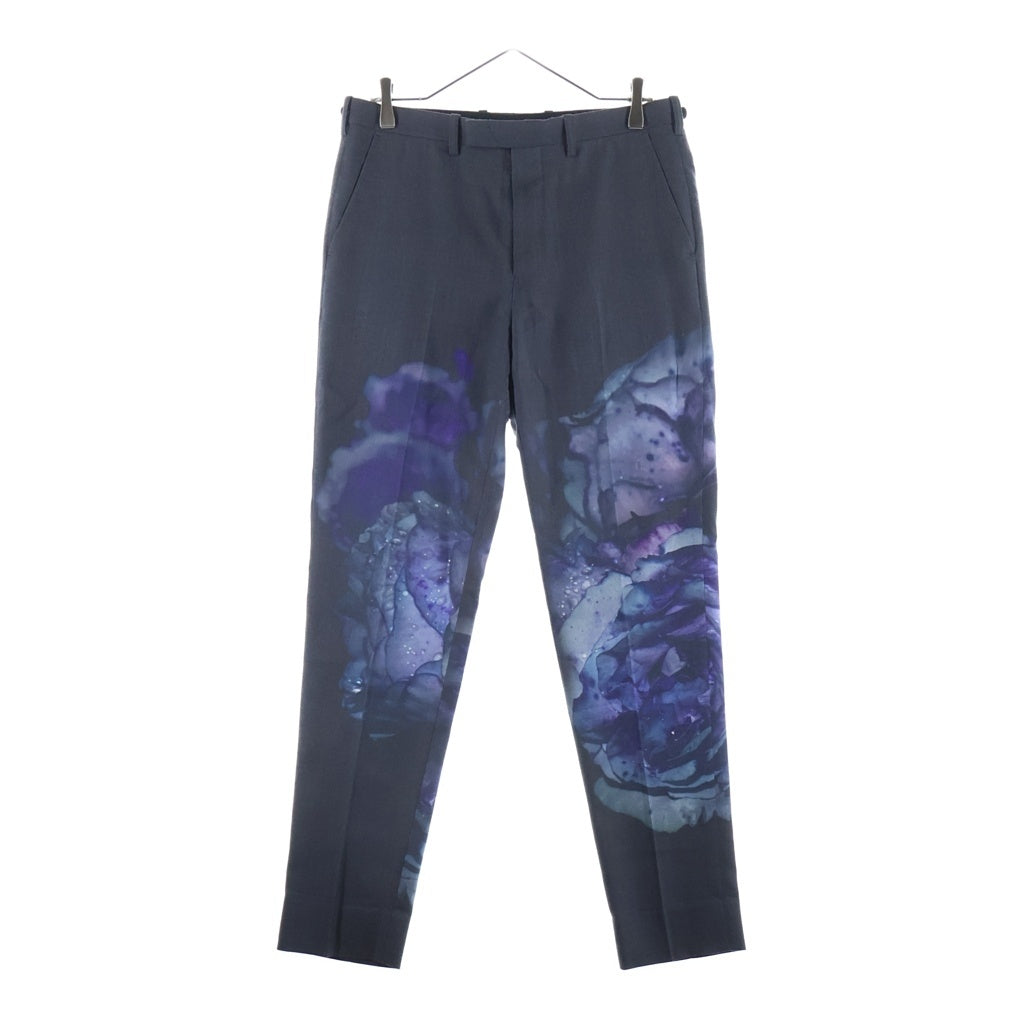 LAD MUSICIAN(ラッドミュージシャン) 22SS WOOL GABARDINE RAIN FLOWER ウール ギャバジン レイン フラワー ストレート パンツ グレー 2122-560
