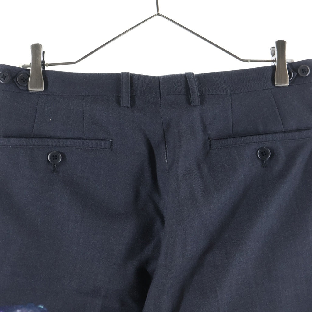 LAD MUSICIAN(ラッドミュージシャン) 22SS WOOL GABARDINE RAIN FLOWER ウール ギャバジン レイン フラワー ストレート パンツ グレー 2122-560