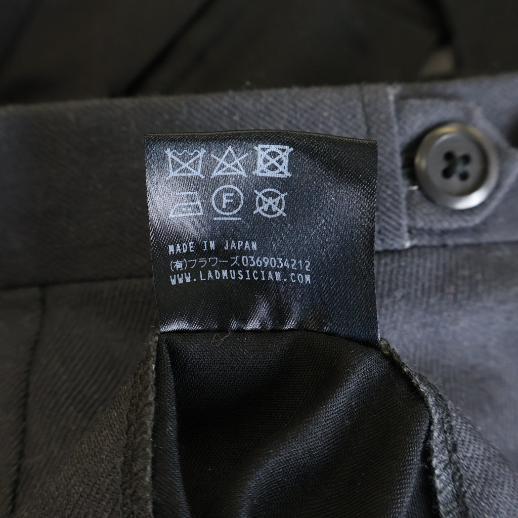 LAD MUSICIAN(ラッドミュージシャン) 22SS WOOL GABARDINE RAIN FLOWER ウール ギャバジン レイン フラワー ストレート パンツ グレー 2122-560