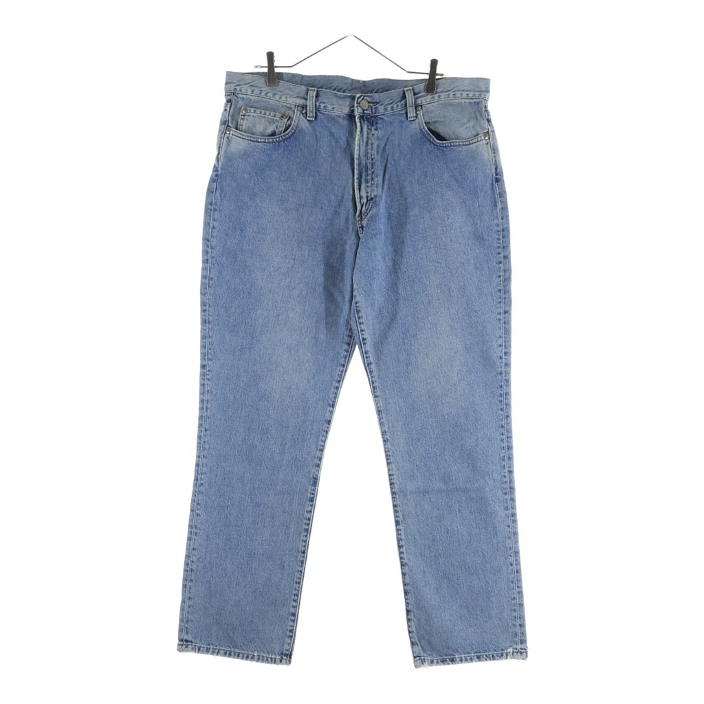 RRL(ダブルアールエル) 90S ウォッシュ加工 ボタンフライ ストレート デニムパンツ ライトブルー