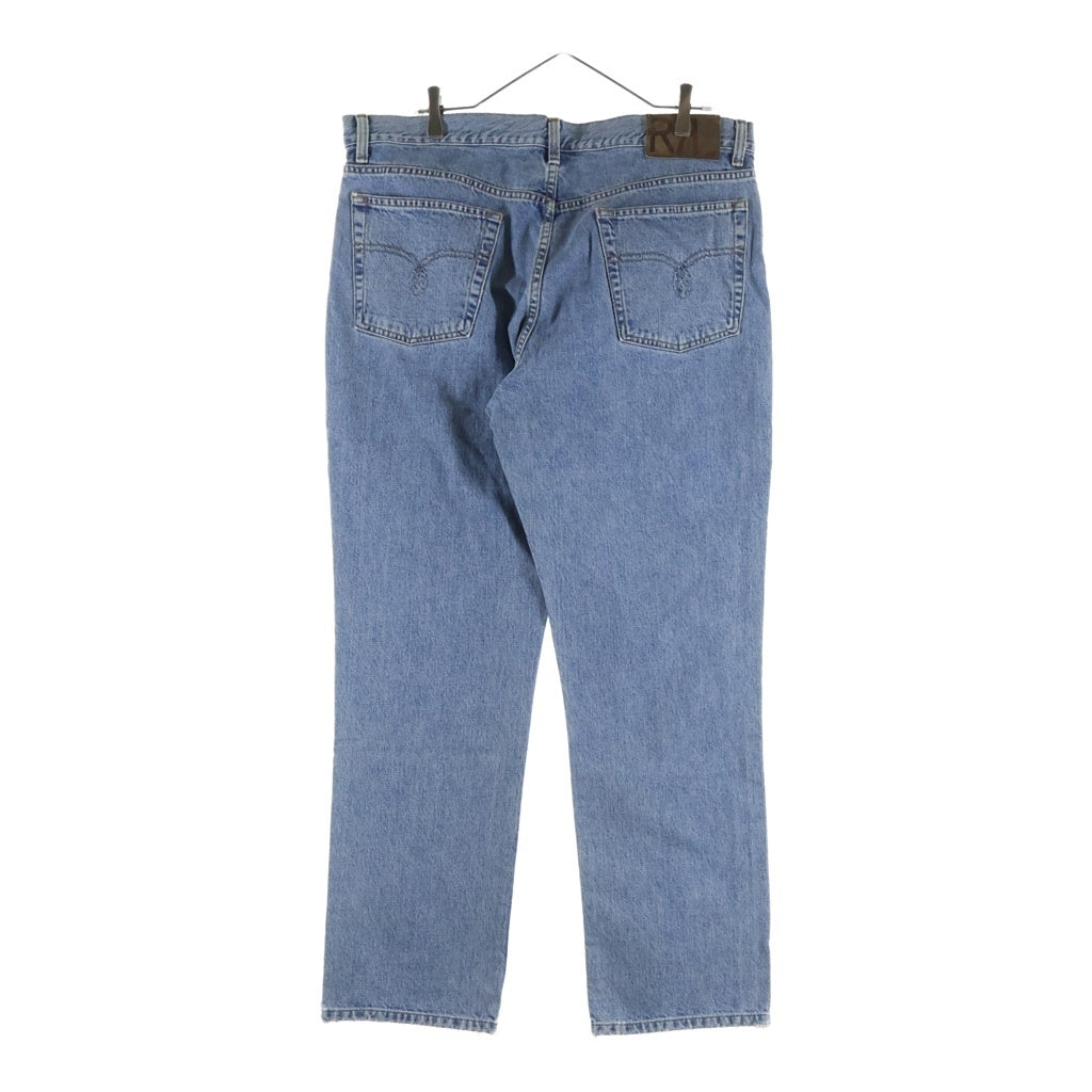 RRL(ダブルアールエル) 90S ウォッシュ加工 ボタンフライ ストレート デニムパンツ ライトブルー