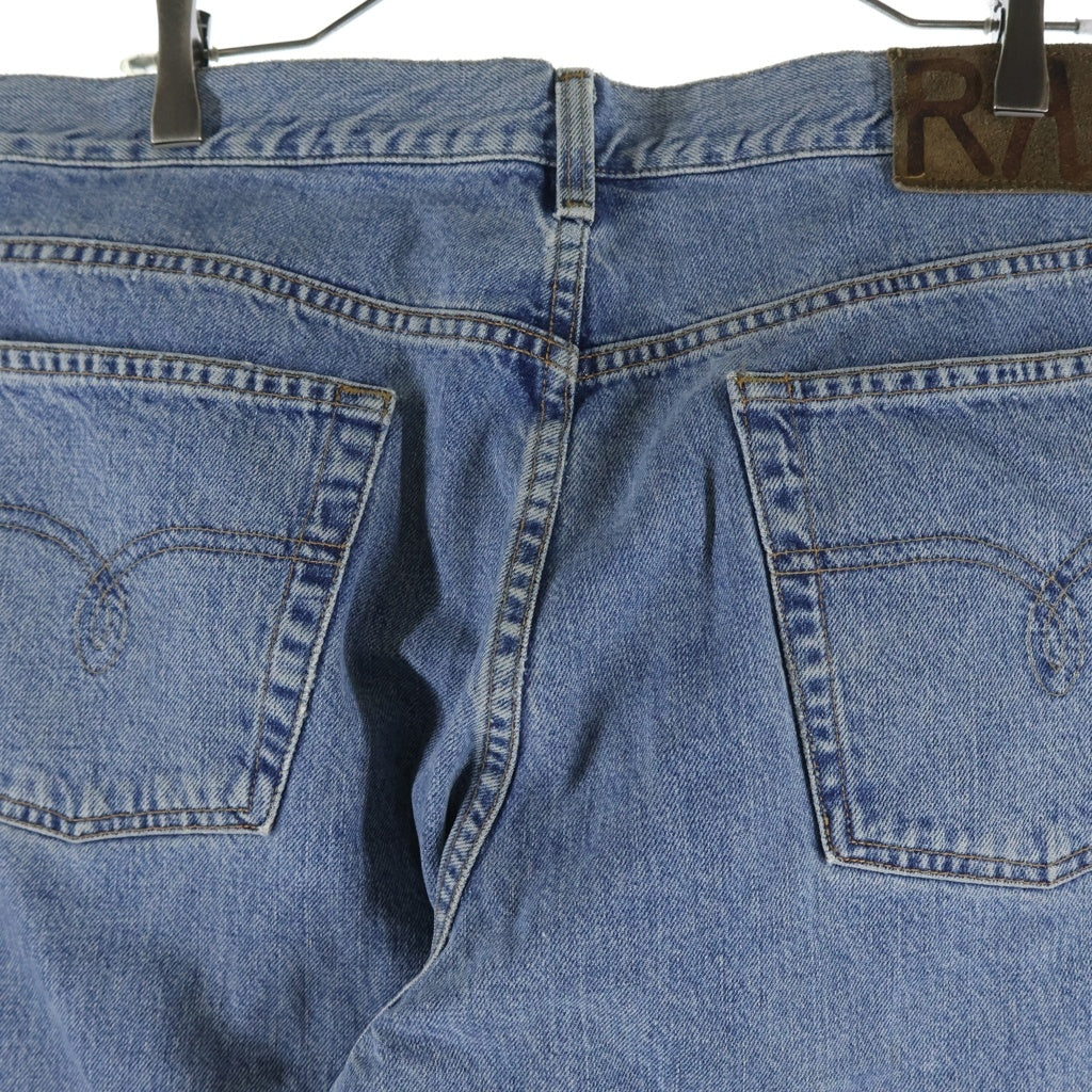 RRL(ダブルアールエル) 90S ウォッシュ加工 ボタンフライ ストレート デニムパンツ ライトブルー