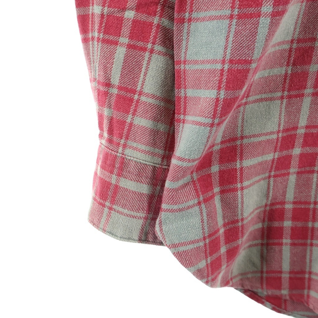 RRL(ダブルアールエル) 90S 三ツ星タグ スタンドカラー フラップポケット チェック柄 長袖シャツ ピンク