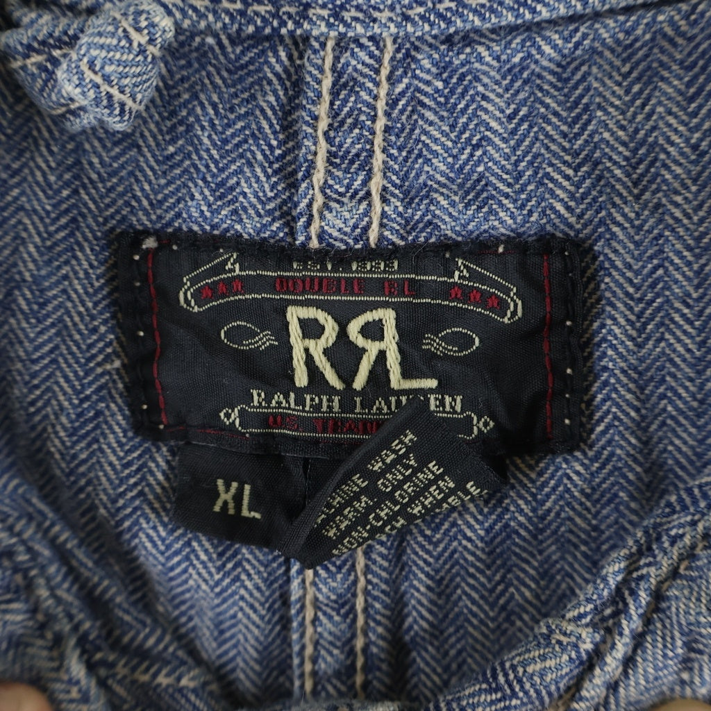 RRL(ダブルアールエル) 90S 三ツ星タグ ヘリンボーン デニム カバーオール ライトブルー