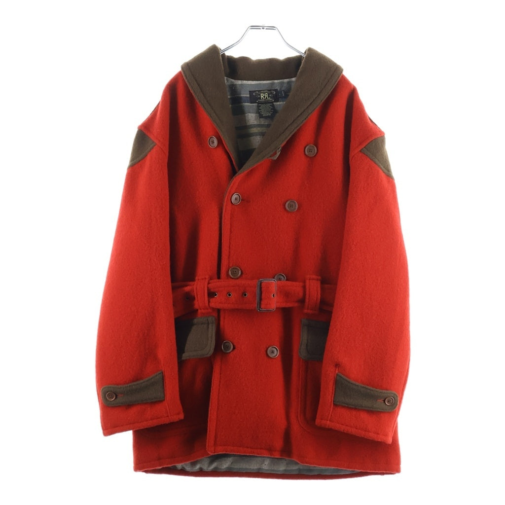 RRL(ダブルアールエル) 90S 三ツ星タグ ウール Pコート レッド/ブラウン