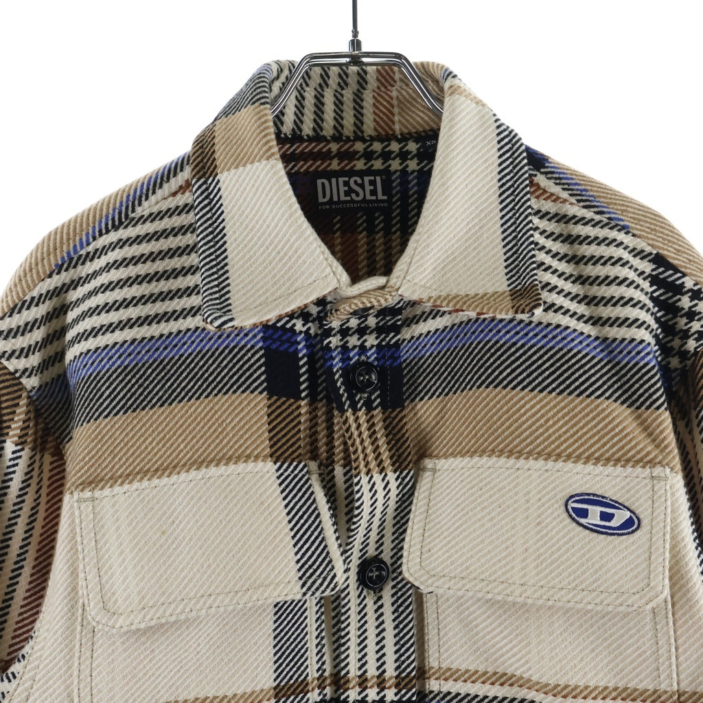 DIESEL(ディーゼル) S-CONRY フロントロゴ チェック柄 ウール 長袖シャツ ブルゾン マルチ A03579