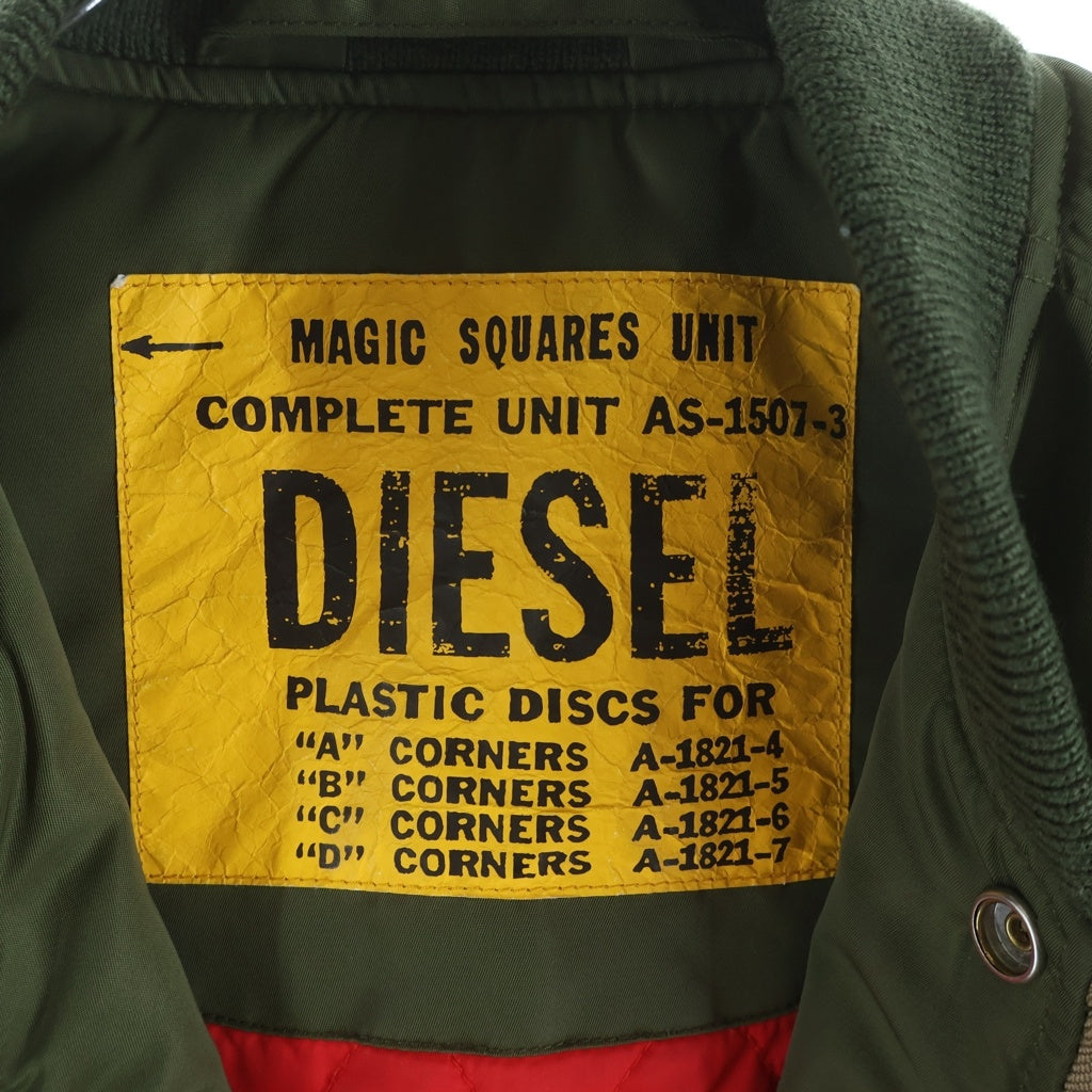 DIESEL(ディーゼル) J-TANKER 中綿入り MA-1 ジップアップ フライトジャケット カーキ 00SV4Q