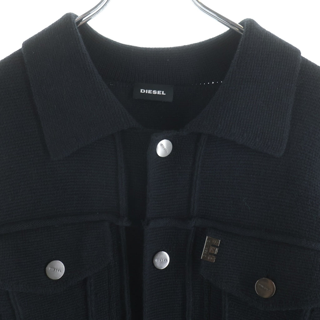 DIESEL(ディーゼル) K-CORUNDUM ニットトラッカージャケット ブラック A01758