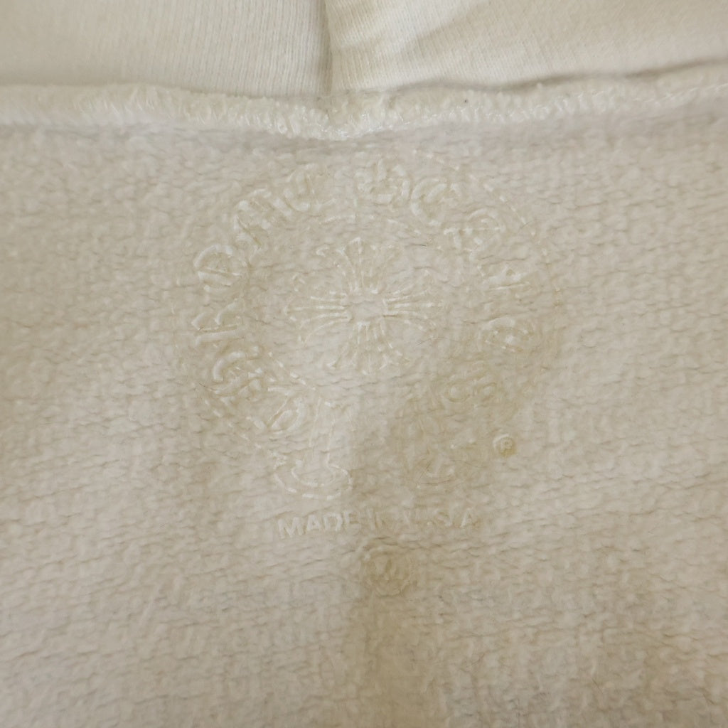 CHROME HEARTS(クロムハーツ) SWTSHRT HD ZIP 袖ロゴ バックスクロールラベルプリント ジップアップパーカー ホワイト
