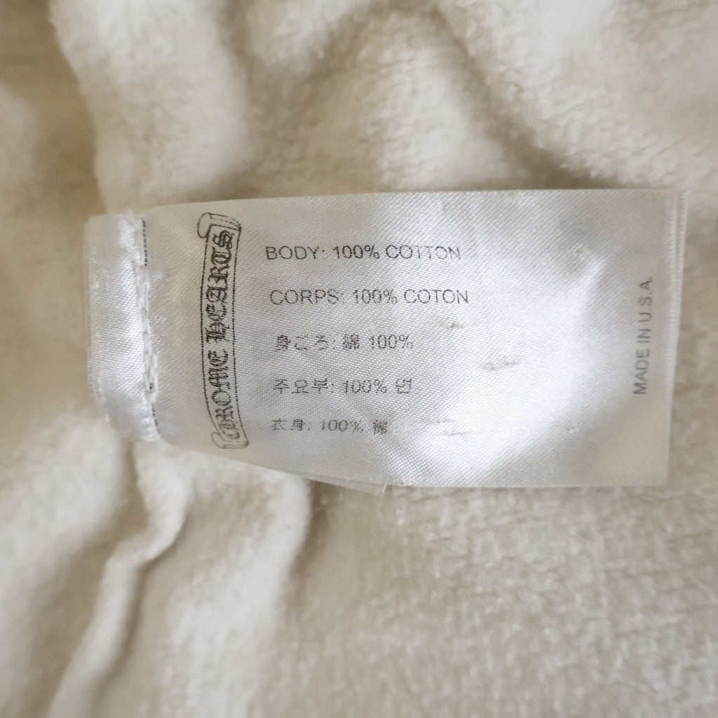 CHROME HEARTS(クロムハーツ) SWTSHRT HD ZIP 袖ロゴ バックスクロールラベルプリント ジップアップパーカー ホワイト