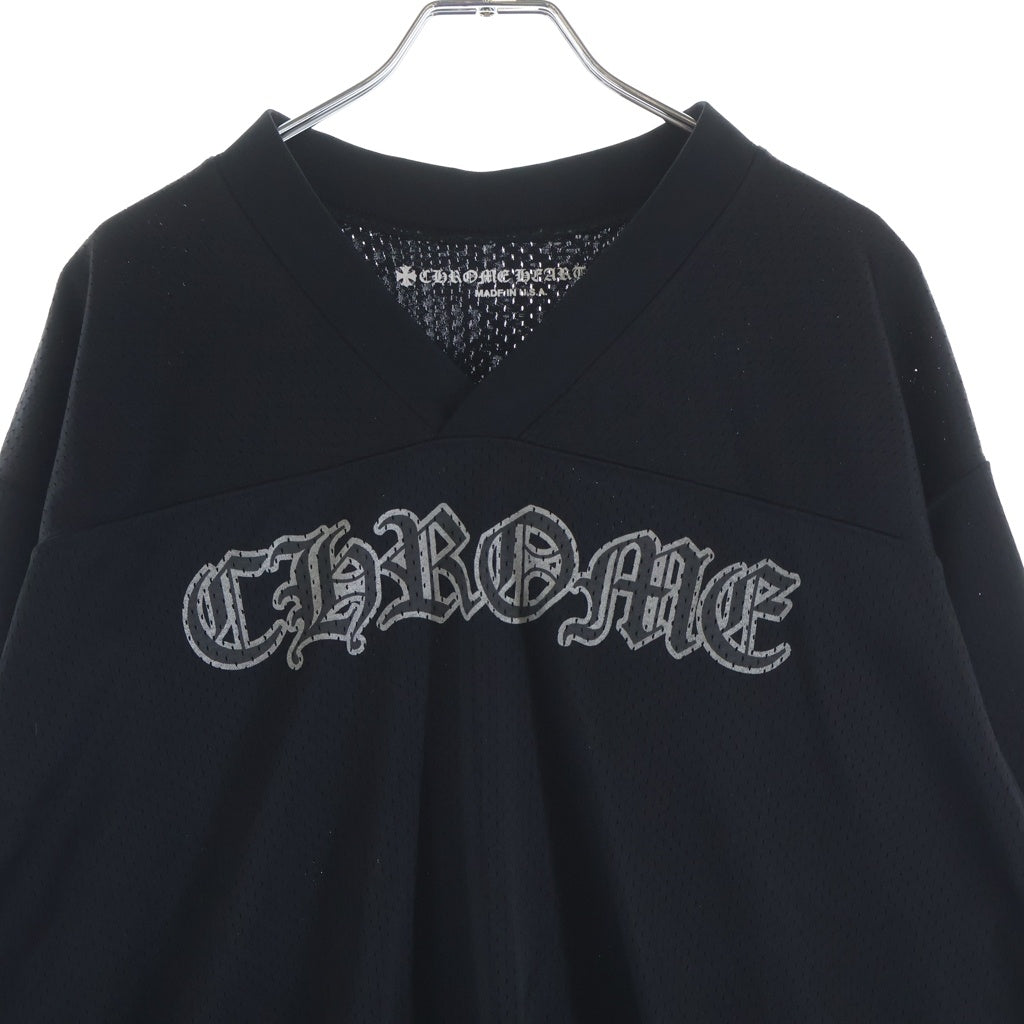 CHROME HEARTS(クロムハーツ) MESH WARM UP JERSEY メッシュ バーシティー ジャージー CHプリントメッシュ 長袖Tシャツカットソー ブラック