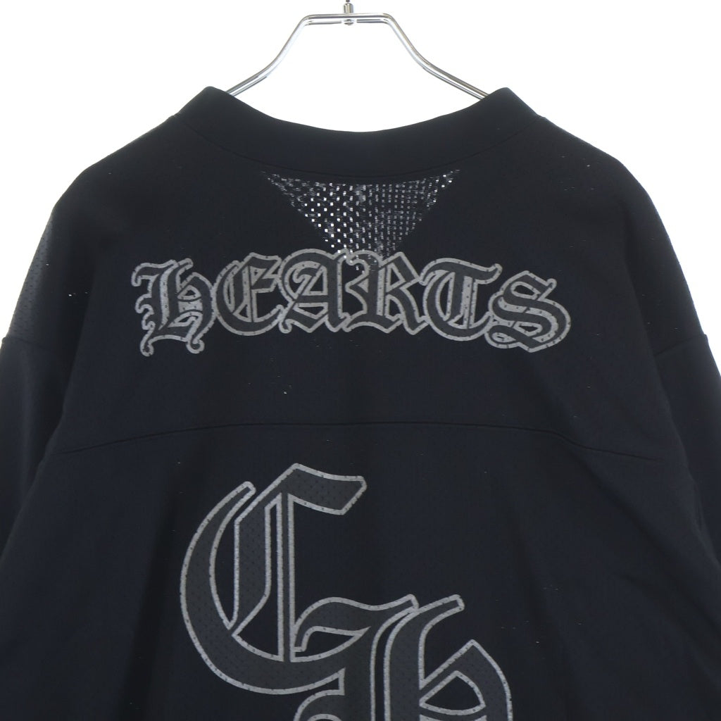 CHROME HEARTS(クロムハーツ) MESH WARM UP JERSEY メッシュ バーシティー ジャージー CHプリントメッシュ 長袖Tシャツカットソー ブラック