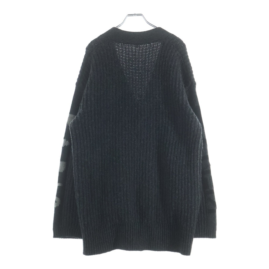 KENZO(ケンゾー) 袖 英字 ロゴ ニットカーディガン グレー F965CA1003LE