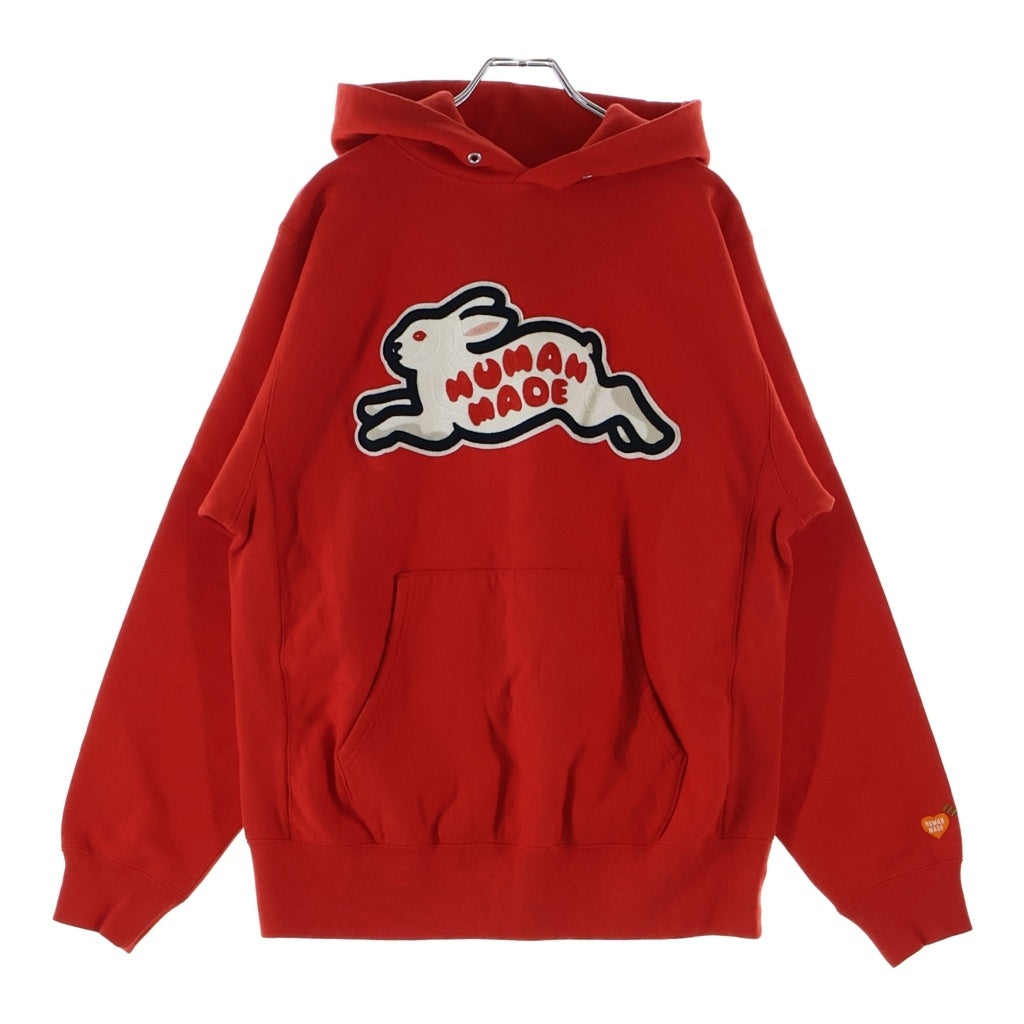HUMAN MADE(ヒューマンメイド) 23SS RABBIT HEAVY WEIGHT HOODIE ラビット ヘビーウエイト フーディー プルオーバー レッド HM25CS043