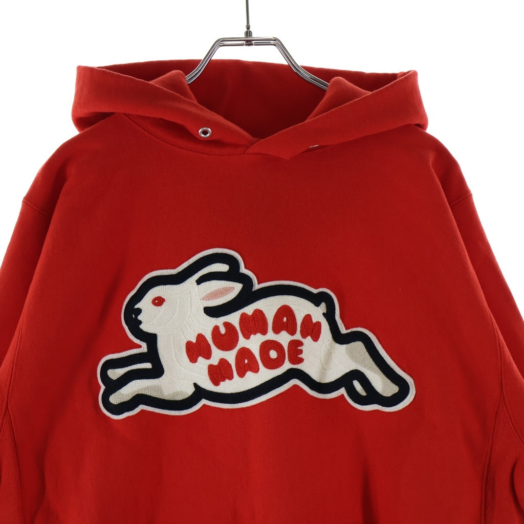 HUMAN MADE(ヒューマンメイド) 23SS RABBIT HEAVY WEIGHT HOODIE ラビット ヘビーウエイト フーディー プルオーバー レッド HM25CS043