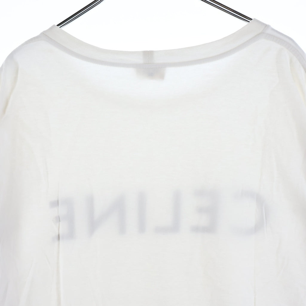 CELINE(セリーヌ) フロントロゴプリント クルーネック半袖Tシャツカットソー ホワイト 2X681671Q