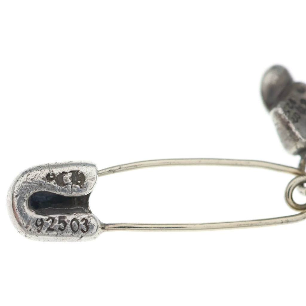CHROME HEARTS(クロムハーツ) SAFETY PIN SM CHARM 1P LIP TONGUE 1PD セーフティピン リップアンドタンチャーム ネックレストップ 1Pダイヤ シルバー