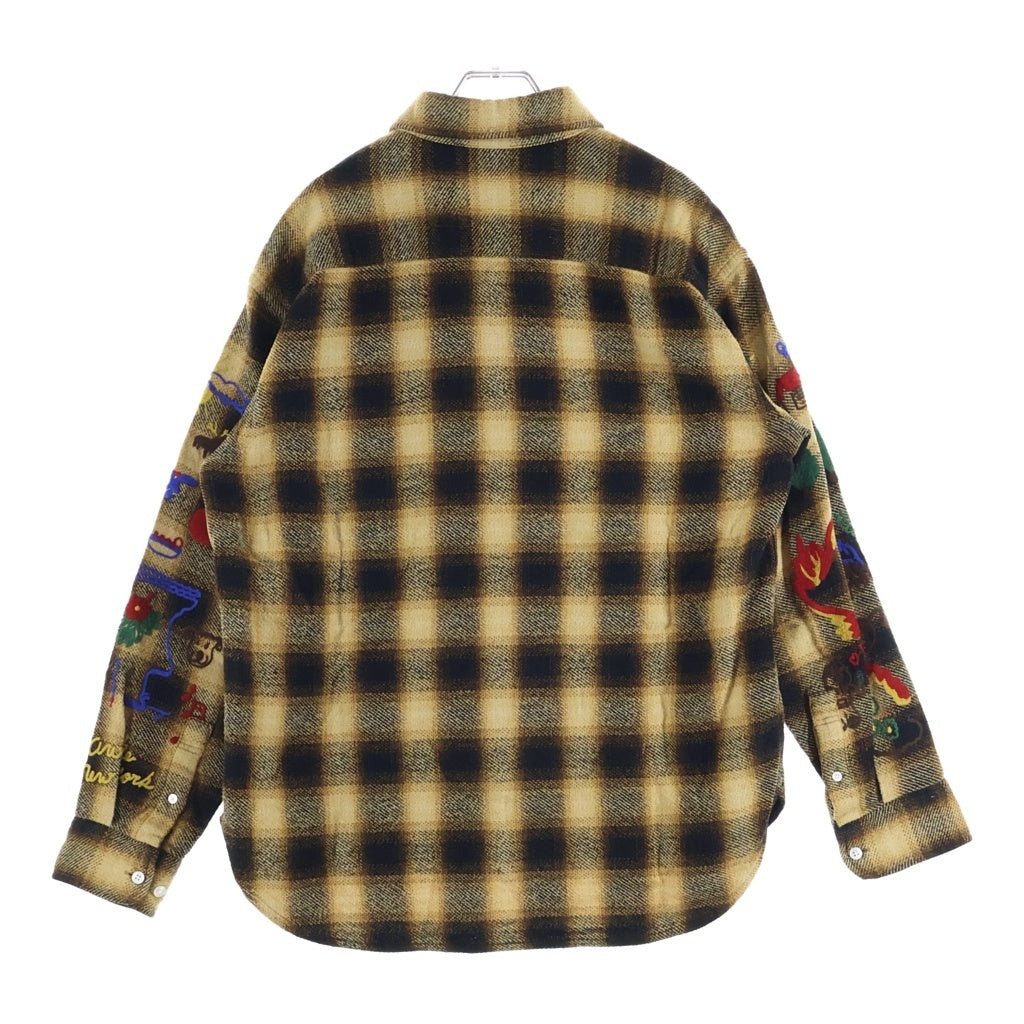AWAKE NY(アウェイク ニューヨーク) Ombre Plaid Flannel Shirt オンブレチェック柄 フランネル長袖シャツ イエロー