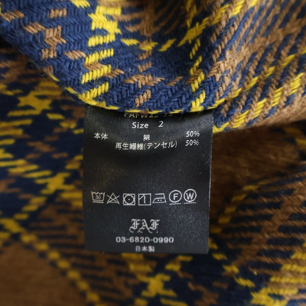 FAF/Fake As Flowers(エフエーエフ/フェイクアズフラワーズ) 22AW FLANNEL BORO SHIRT フランネル ボロ 長袖シャツ ブラウン FAFW22-23