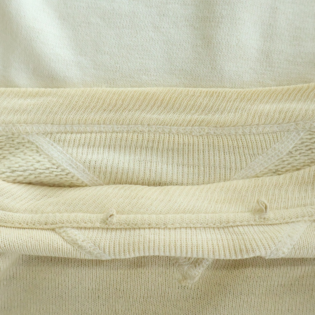 NO BRAND(ノーブランド) 40'S VINTAGE 両V スウェットシャツ スカル染込プリント ホワイト