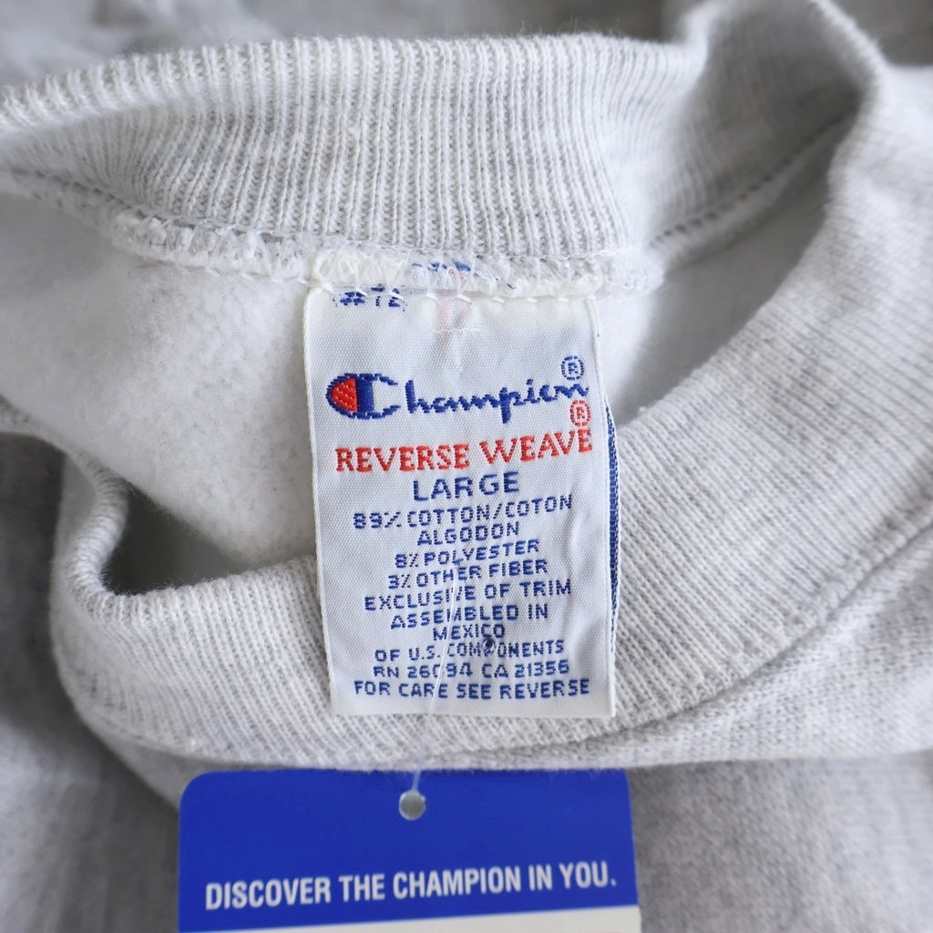 CHAMPION(チャンピオン) 90'S デッドストック リバースウィーブ スウェットシャツ トレーナー 目無し トリコ刺繍タグ メキシコ製 グレー C5-8888
