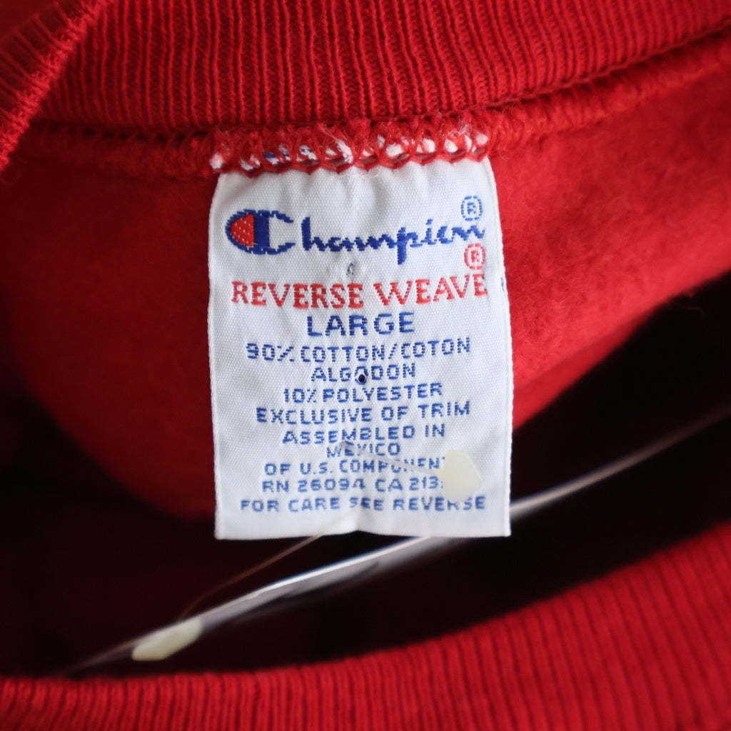 CHAMPION(チャンピオン) 90'S デッドストック リバースウィーブ スウェットシャツ トレーナー 目無し トリコ刺繍タグ メキシコ製 レッド C5-8888