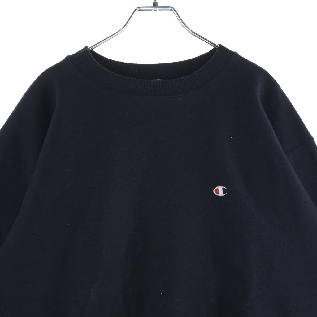 CHAMPION(チャンピオン) 90'S デッドストック リバースウィーブ スウェットシャツ トレーナー 目有り トリコ刺繍タグ メキシコ製 ブラック C5-7023