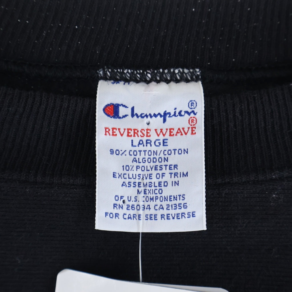 CHAMPION(チャンピオン) 90'S デッドストック リバースウィーブ スウェットシャツ トレーナー 目有り トリコ刺繍タグ メキシコ製 ブラック C5-7023