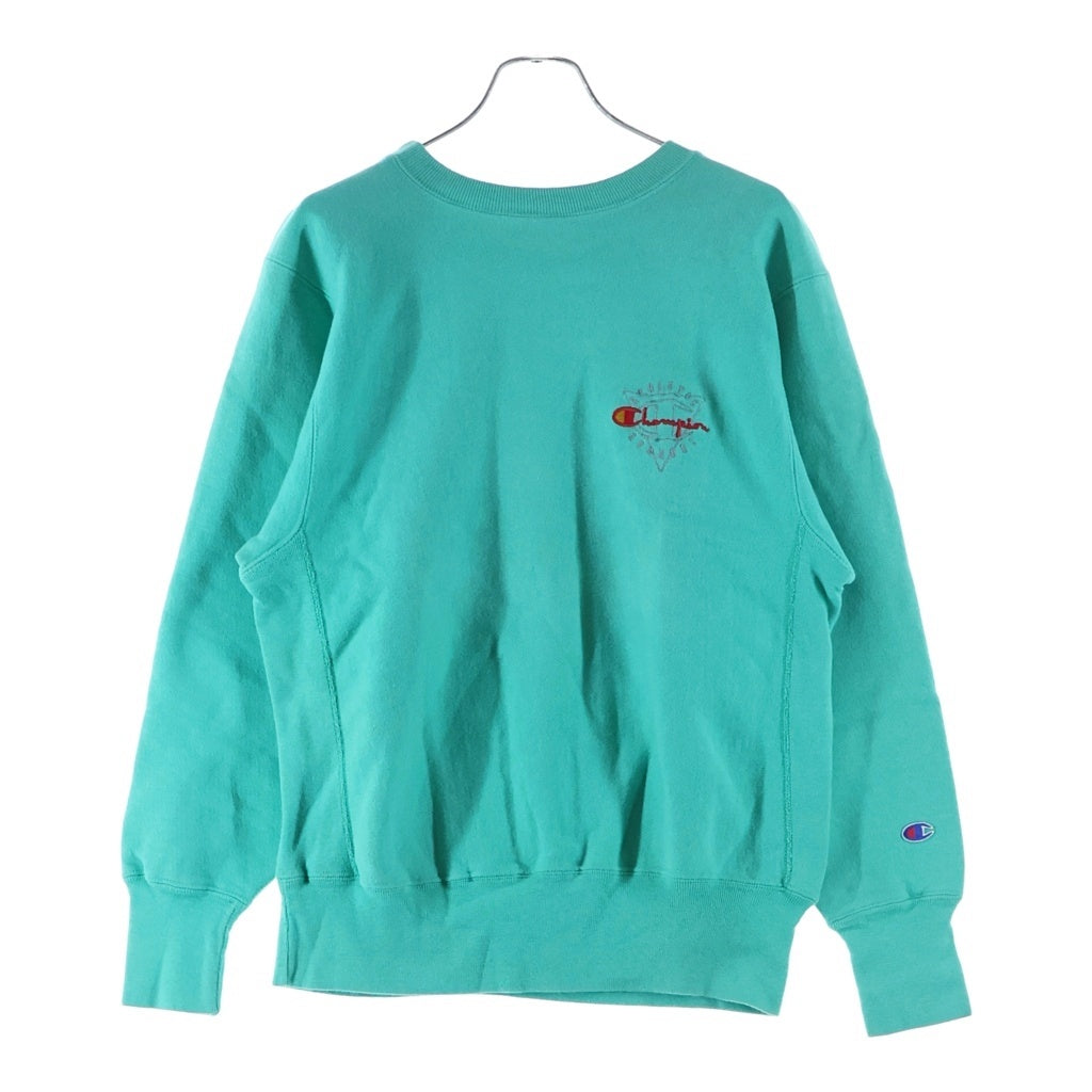 CHAMPION(チャンピオン) 90'S リバースウィーブ 刺繍ロゴ スウェットクルーネックシャツ トレーナー トリコ刺繍タグ USA製 グリーン