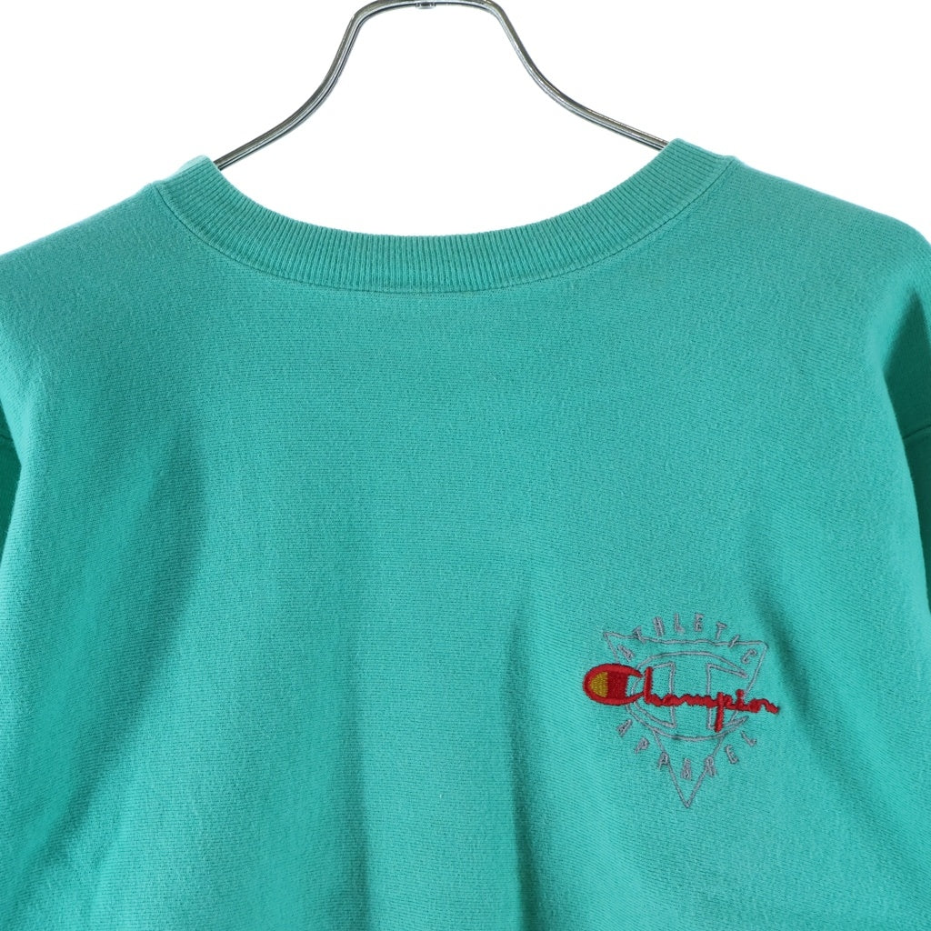 CHAMPION(チャンピオン) 90'S リバースウィーブ 刺繍ロゴ スウェットクルーネックシャツ トレーナー トリコ刺繍タグ USA製 グリーン